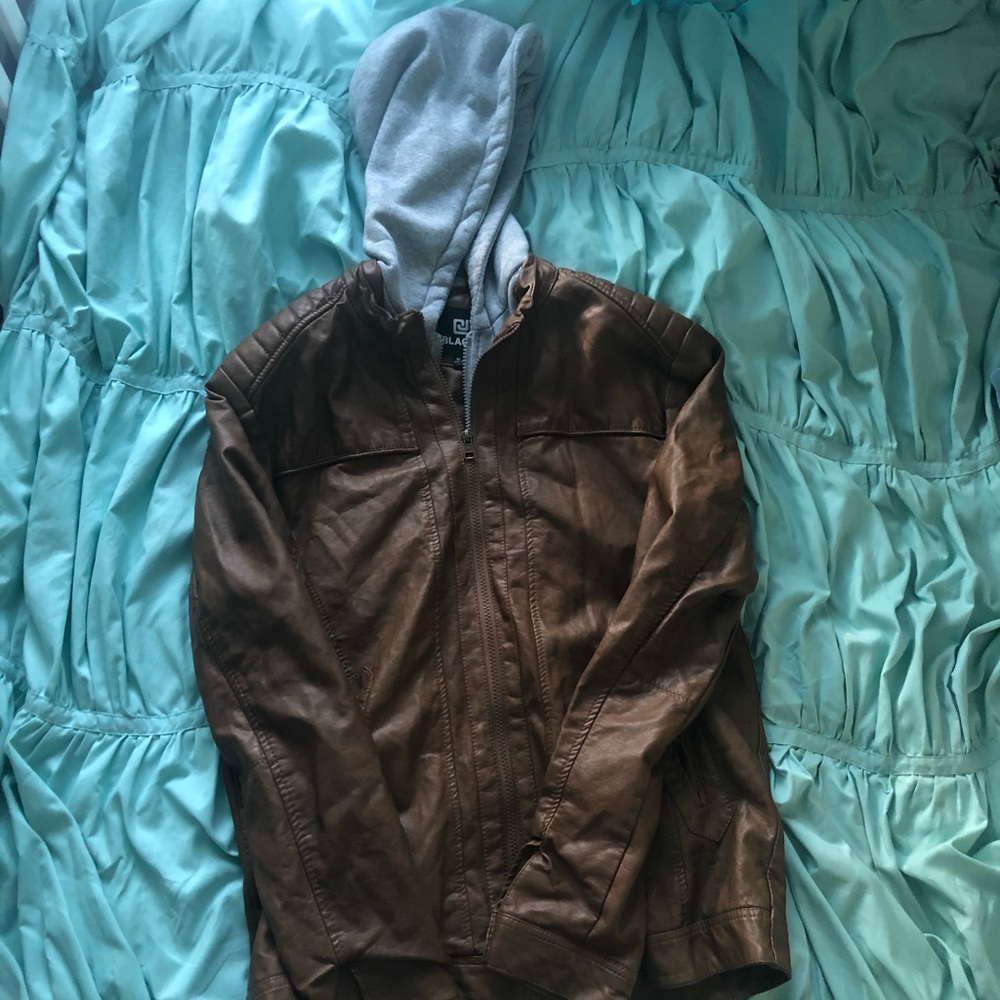 Leather Jacket w/ hood